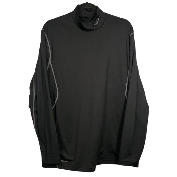 Nike Golf Tour Performance Long Sleeve Shirt Men's XL Black Mock-Neck Warm - Picture 4 of 7